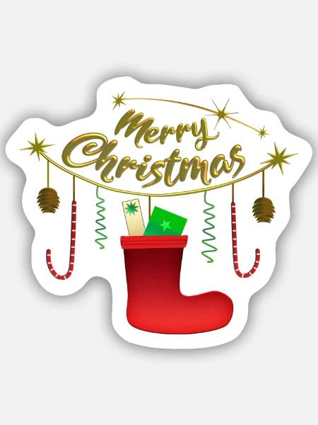 Merry Christmas - Sticker Größe S (10 x 10 cm) - Mattweiß