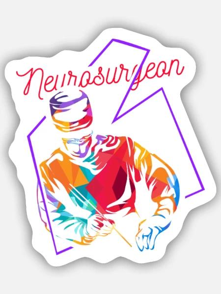 Filigraner Neurochirurg Skalpell - Sticker Größe S (10 x 10 cm) - Mattweiß