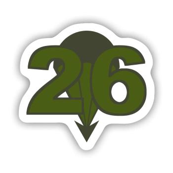 FschJgRgt 26 - Sticker Größe S (10 x 10 cm) - Mattweiß - Vorne