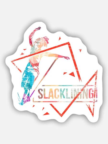 Schwindelfreie Slackline Hochseil - Sticker Größe S (10 x 10 cm) - Mattweiß