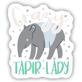 Verrückte Tapir-Dame Tierpfleger Tapirrific - Sticker Größe S (10 x 10 cm) - Mattweiß - Vorne