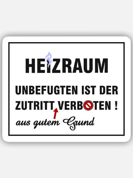 Heizraum - Sticker Größe S (10 x 10 cm) - Mattweiß