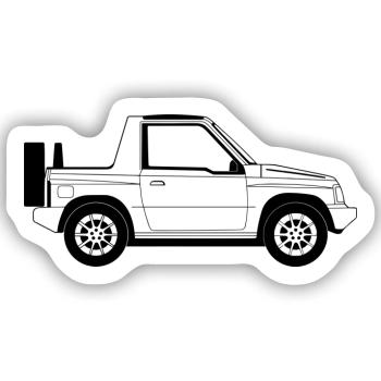 Vitara Cabrio - Sticker Größe S (10 x 10 cm) - Mattweiß - Vorne