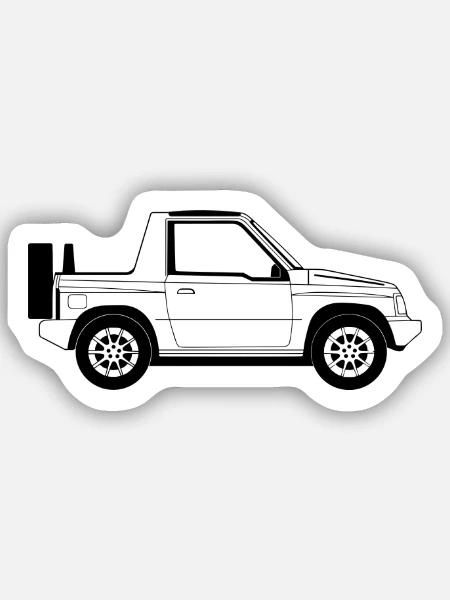 Vitara Cabrio - Sticker Größe S (10 x 10 cm) - Mattweiß