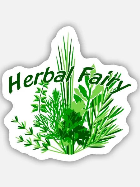 KräuterFee herbal fairy - Sticker Größe S (10 x 10 cm) - Mattweiß