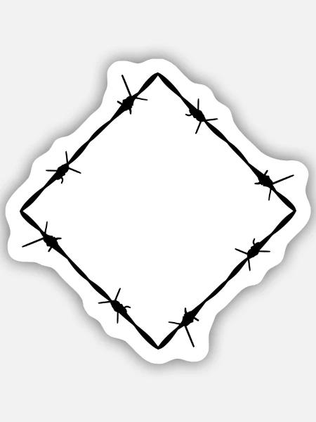 Stacheldraht Raute - Sticker Größe S (10 x 10 cm) - Mattweiß
