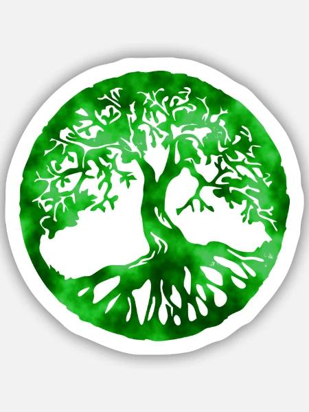 tree of life green - Sticker Größe S (10 x 10 cm) - Mattweiß