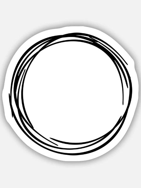 Ring Kreis Circle Zirkel 1 - Sticker Größe S (10 x 10 cm) - Mattweiß