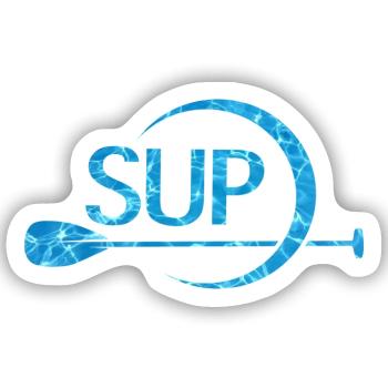 SUP – Stand Up Paddling Wasser-Design - Sticker Größe S (10 x 10 cm) - Mattweiß - Vorne