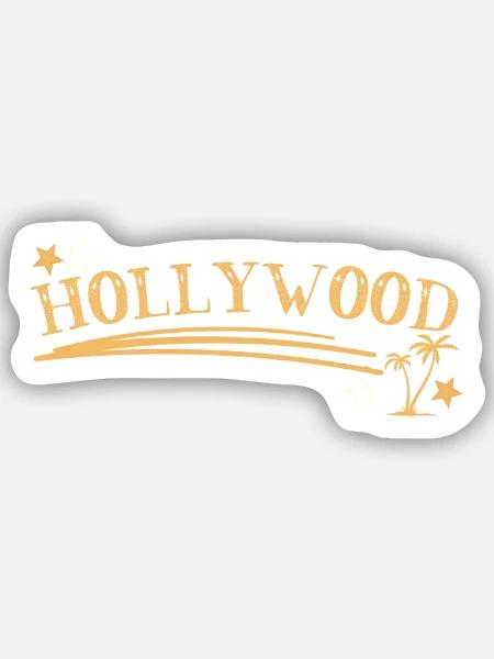 Hollywood Palmen Sterne - Sticker Größe S (10 x 10 cm) - Mattweiß