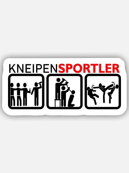 Kneipensportler - Sticker Größe S (10 x 10 cm) - Mattweiß