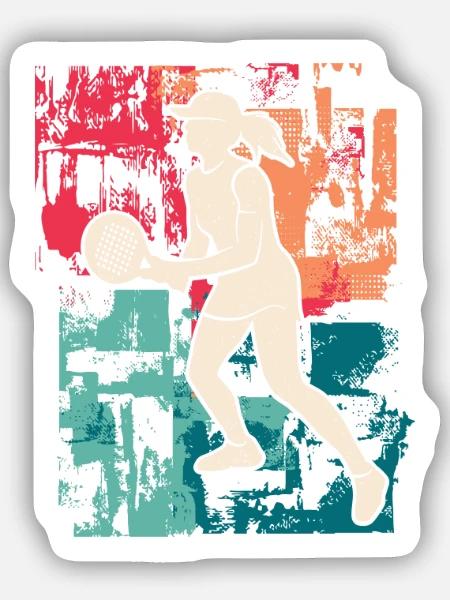 Padel Tennis Vintage Padeltennis Frauen Padel - Sticker Größe S (10 x 10 cm) - Mattweiß
