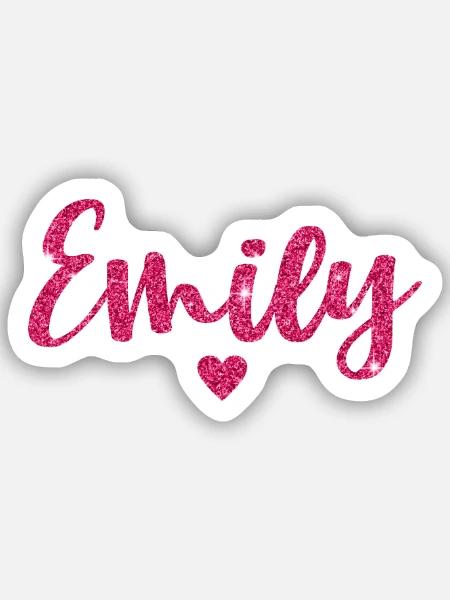 Emily Herz Pink - Sticker Größe S (10 x 10 cm) - Mattweiß