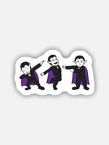 Dancing Vampire - Sticker Größe S (10 x 10 cm) - Mattweiß