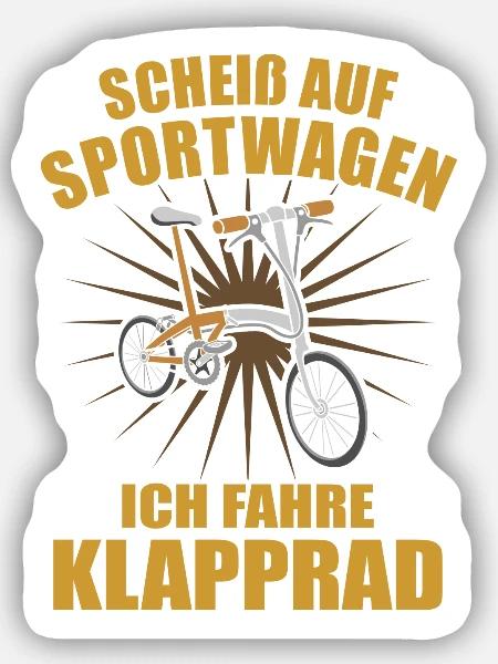Elektroklapprad Fahre Klapprad - Sticker Größe S (10 x 10 cm) - Mattweiß