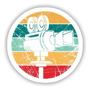 Kameramann Geschenk - Sticker Größe S (10 x 10 cm) - Mattweiß - Vorne