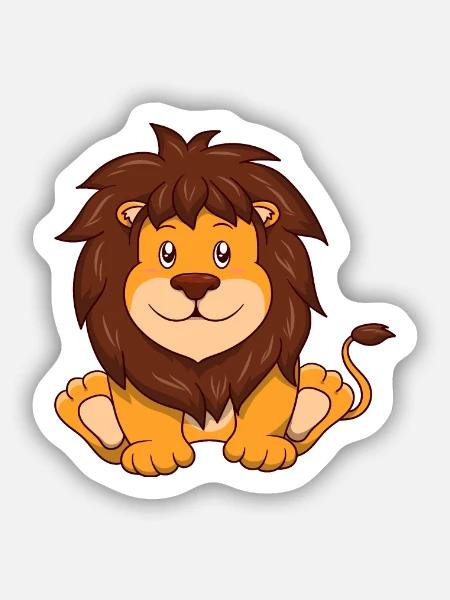 Süßer Löwe - Sticker Größe S (10 x 10 cm) - Mattweiß