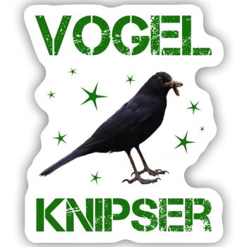 Vogelknipser Vogelfotograf Ornithologe - Sticker Größe S (10 x 10 cm) - Mattweiß - Vorne