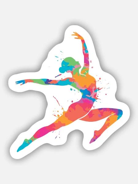 Turnerin Gymnastik Kunstturnen Kinder Damen Turnen - Sticker Größe S (10 x 10 cm) - Mattweiß