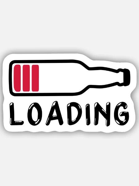 Laden Bier trinken - Laden - Sticker Größe S (10 x 10 cm) - Mattweiß