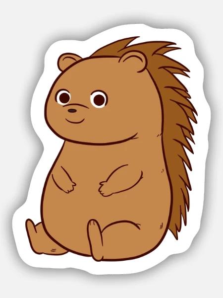 Hedgehog - Sticker Größe S (10 x 10 cm) - Mattweiß
