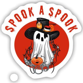 Erschrecke einen Spuk! - Sticker Größe S (10 x 10 cm) - Mattweiß - Vorne