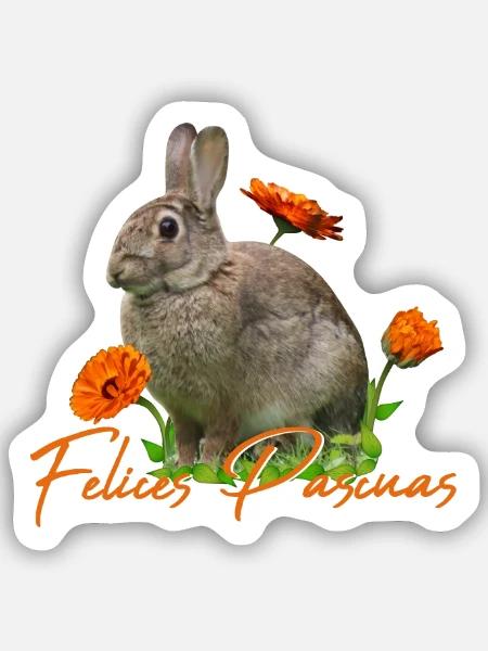felices pascuas - Sticker Größe S (10 x 10 cm) - Mattweiß