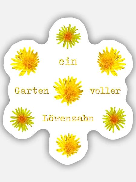 Löwenzahn Garten - Sticker Größe S (10 x 10 cm) - Mattweiß