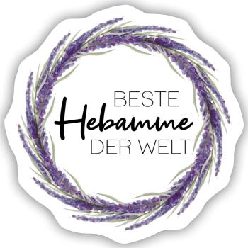 Beste Hebamme der Welt - Sticker Größe S (10 x 10 cm) - Mattweiß - Vorne