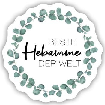 Beste Hebamme der Welt - Sticker Größe S (10 x 10 cm) - Mattweiß - Vorne