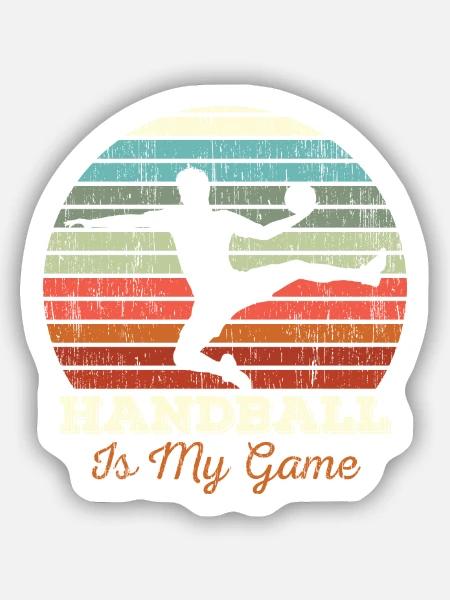 Handball Vintage - Sticker Größe S (10 x 10 cm) - Mattweiß