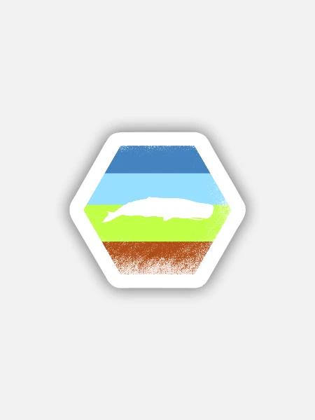 Pottwal - Sticker Größe S (10 x 10 cm) - Mattweiß