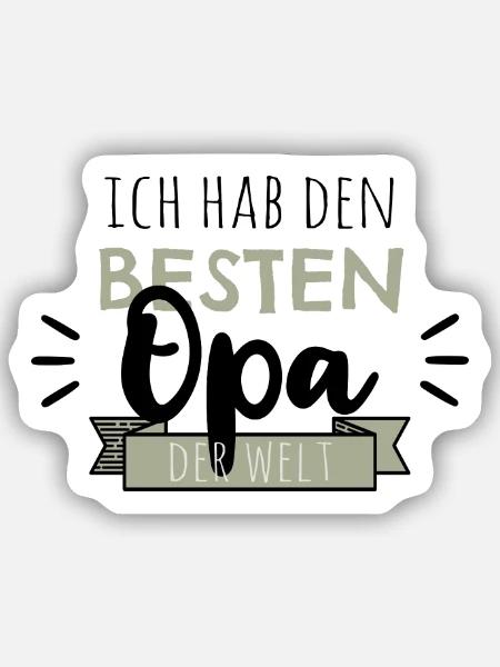 Ich hab den besten Opa der Welt - Sticker Größe S (10 x 10 cm) - Mattweiß