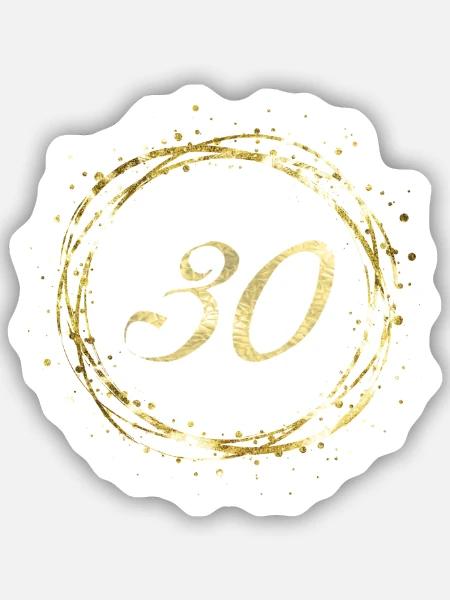30 - Sticker Größe S (10 x 10 cm) - Mattweiß