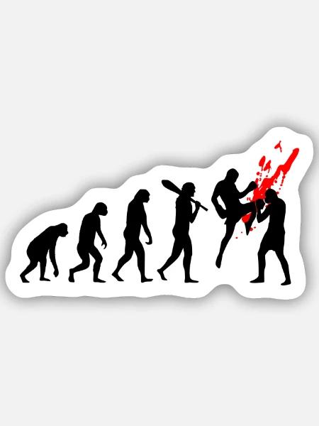 evolution kickboxer - Sticker Größe S (10 x 10 cm) - Mattweiß