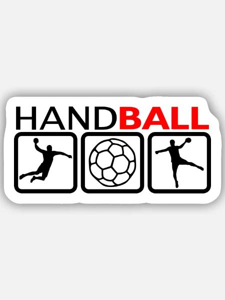 Handball - Sticker Größe S (10 x 10 cm) - Mattweiß