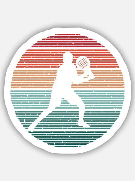 Padelspieler Padel-Tennis Spieler Vintage Padel - Sticker Größe S (10 x 10 cm) - Mattweiß