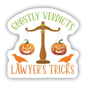 Gespenstische Urteile Anwalts-Tricks Anwalt Hallow - Sticker Größe S (10 x 10 cm) - Mattweiß - Vorne