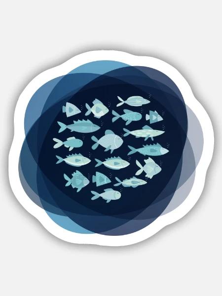 Fische Sternzeichen Angeln - Sticker Größe S (10 x 10 cm) - Mattweiß