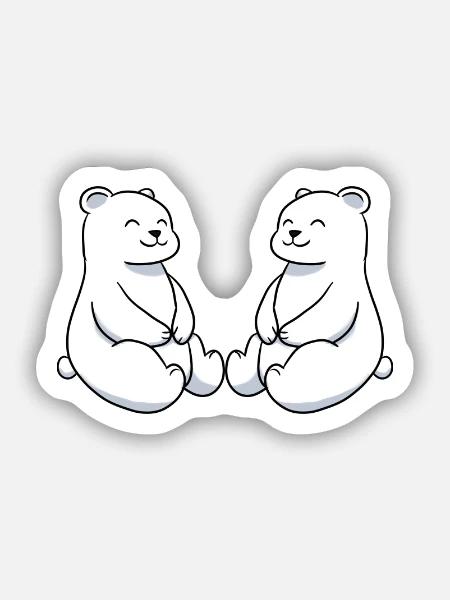 Polarbär Eisbär Freunde - Sticker Größe S (10 x 10 cm) - Mattweiß
