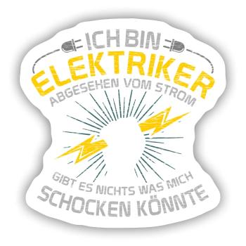 Elektroniker Elektrik Elektriker - Sticker Größe S (10 x 10 cm) - Mattweiß - Vorne