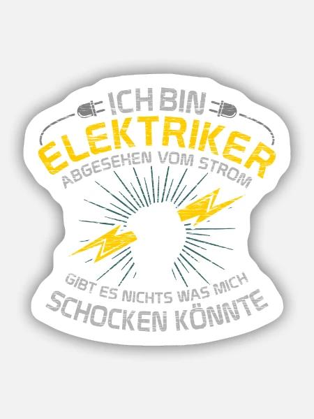 Elektroniker Elektrik Elektriker - Sticker Größe S (10 x 10 cm) - Mattweiß