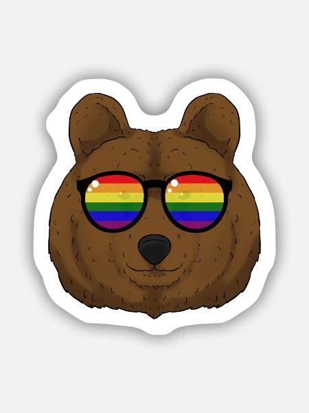 LGBT Bear - Sticker Größe S (10 x 10 cm) - Mattweiß