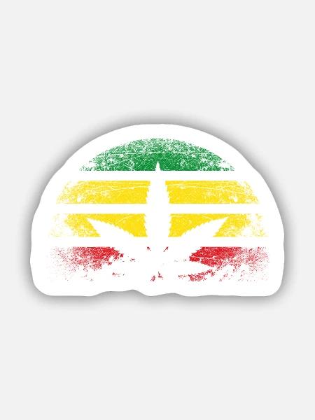 Cannabis Retro - Sticker Größe S (10 x 10 cm) - Mattweiß
