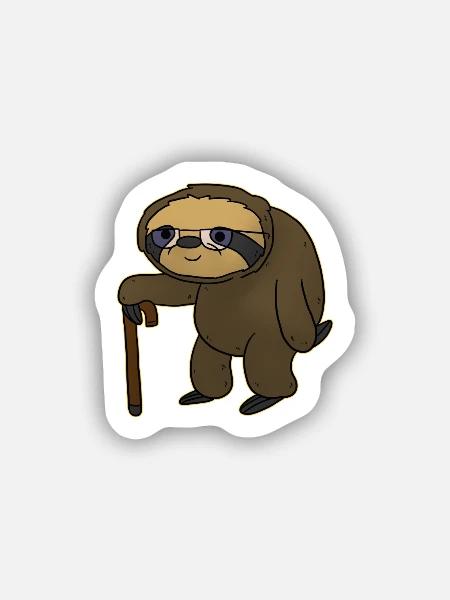 Opa Großvater Lustig - Sticker Größe S (10 x 10 cm) - Mattweiß