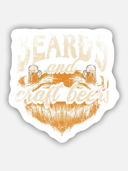 Craft Beer Beard - Sticker Größe S (10 x 10 cm) - Mattweiß