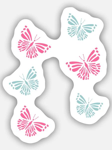 Butterflies Schmetterlinge - Sticker Größe S (10 x 10 cm) - Mattweiß