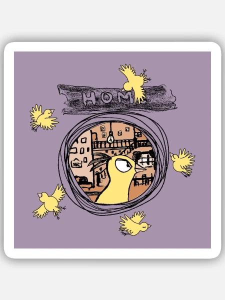 Vogelnest - Sticker Größe S (10 x 10 cm) - Mattweiß