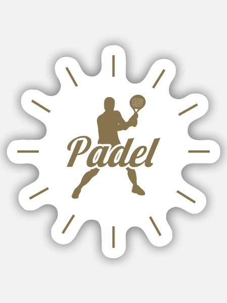 Padel Time mit Padel Tennis Spieler - Sticker Größe S (10 x 10 cm) - Mattweiß