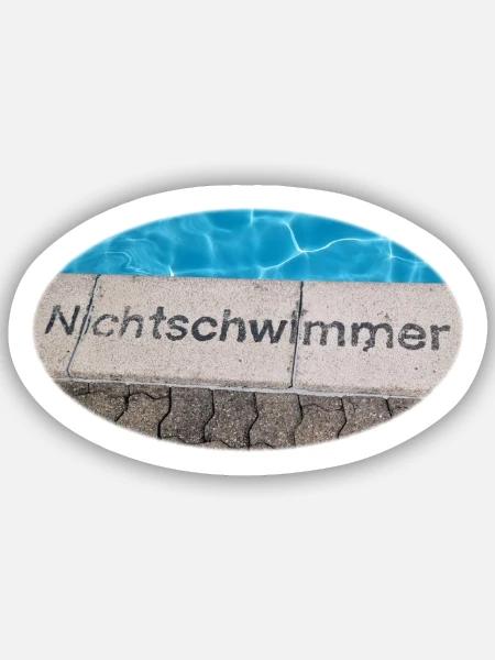 Nichtschwimmer - Sticker Größe S (10 x 10 cm) - Mattweiß
